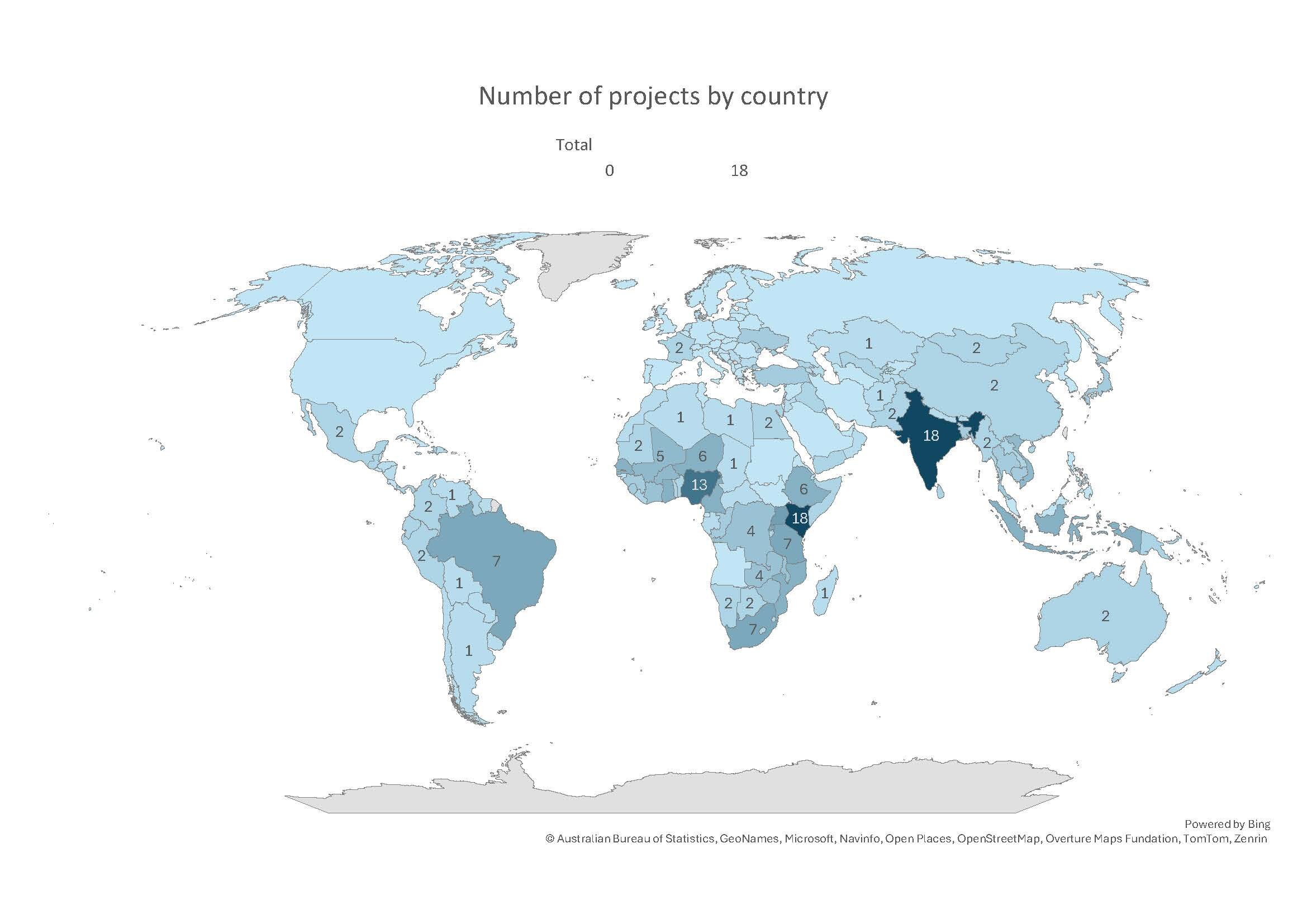 HNumber of projects by country images